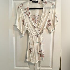 White floral mini summer dress size small